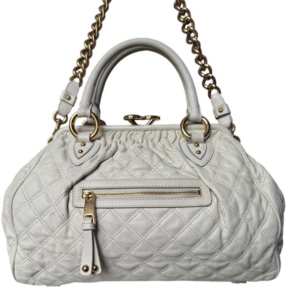 Marc Jacobs Original 2008 Stam Bag – Cream Quilted Leather w/ Gold Hardware - Picture 6 of 16